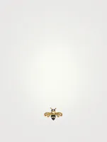 14K Gold Mini Bee Earring With Diamonds