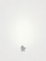 14K White Gold Star Earring With Diamonds