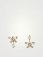 Mini Asymmetrical Butterfly Earrings With Crystals