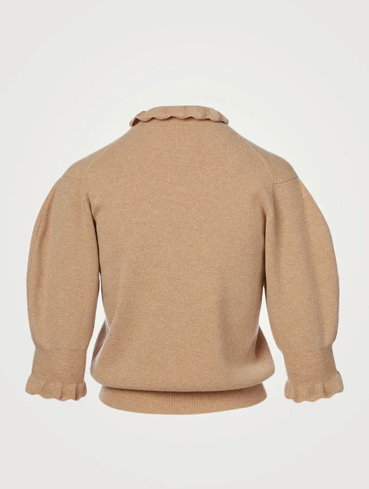 Wool-Blend Sweater With Ruffles