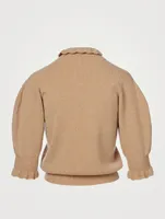 Wool-Blend Sweater With Ruffles