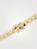 14K Gold Curb Chain Bracelet With Evil Eye Coin