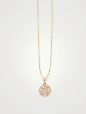14K Gold Chain Necklace With Diamond Happy Face Charm