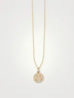 14K Gold Chain Necklace With Diamond Happy Face Charm