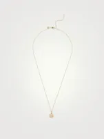 14K Gold Chain Necklace With Diamond Happy Face Charm