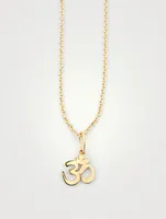 14K Gold Om Pendant Chain Necklace