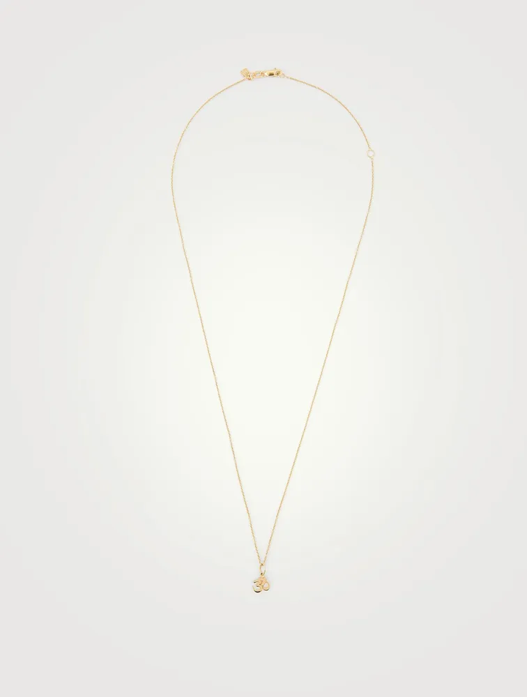 14K Gold Om Pendant Chain Necklace