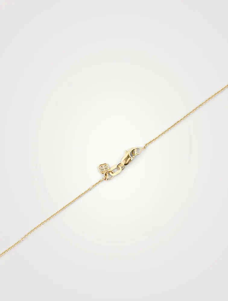 14K Gold Om Pendant Chain Necklace