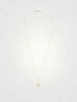 14K Gold Chain Necklace With Diamond Horseshoe Charm