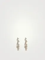 14K Gold Cocktail Bar Stud Earrings With Diamonds