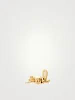 14K Gold Love Script Stud Earrings