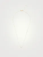 14K Gold Bow Pendant Chain Necklace With Diamonds