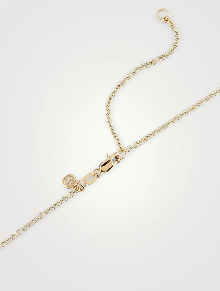 Small 14K Gold Icon Chain Necklace With Diamond Charms