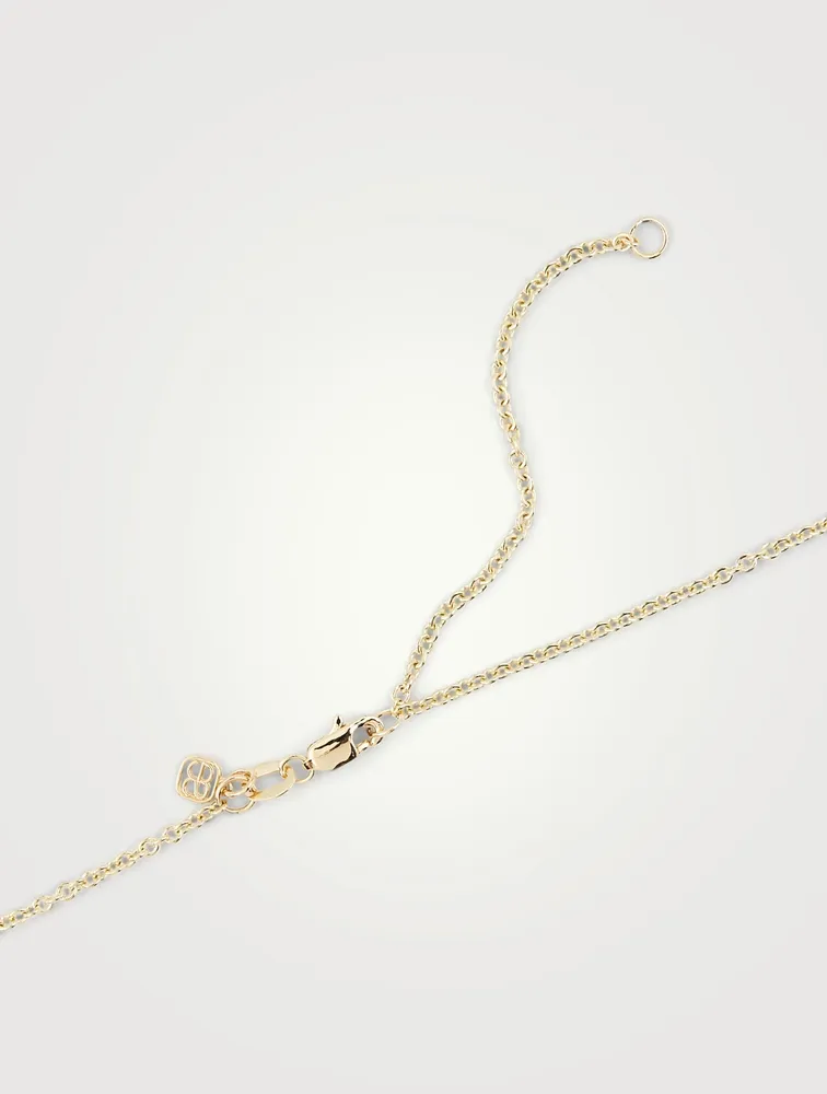 Small 14K Gold Icon Cable Chain Pendant Necklace With Diamonds