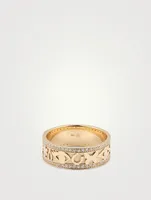 14K Gold Icon Ring With Diamonds