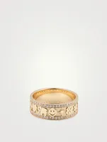 14K Gold Icon Ring With Diamonds