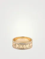 14K Gold Icon Ring With Diamonds