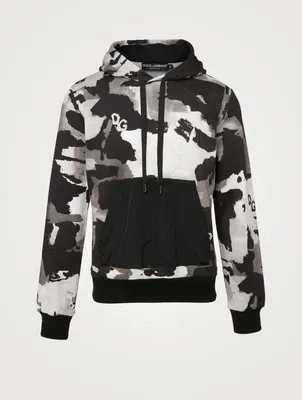 Cotton-Blend Hoodie Camouflage Print