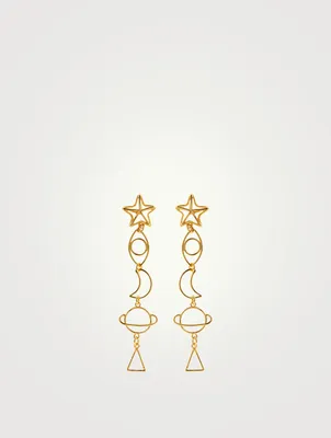 Love Connection Gold-Plated Bronze Drop Earrings