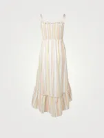 Retta Cotton Tencel Smocked Midi Dress