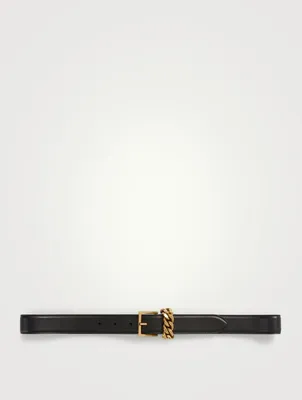 Leather Belt With Chain Loop