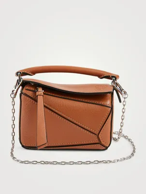 Nano Puzzle Leather Crossbody Chain Bag