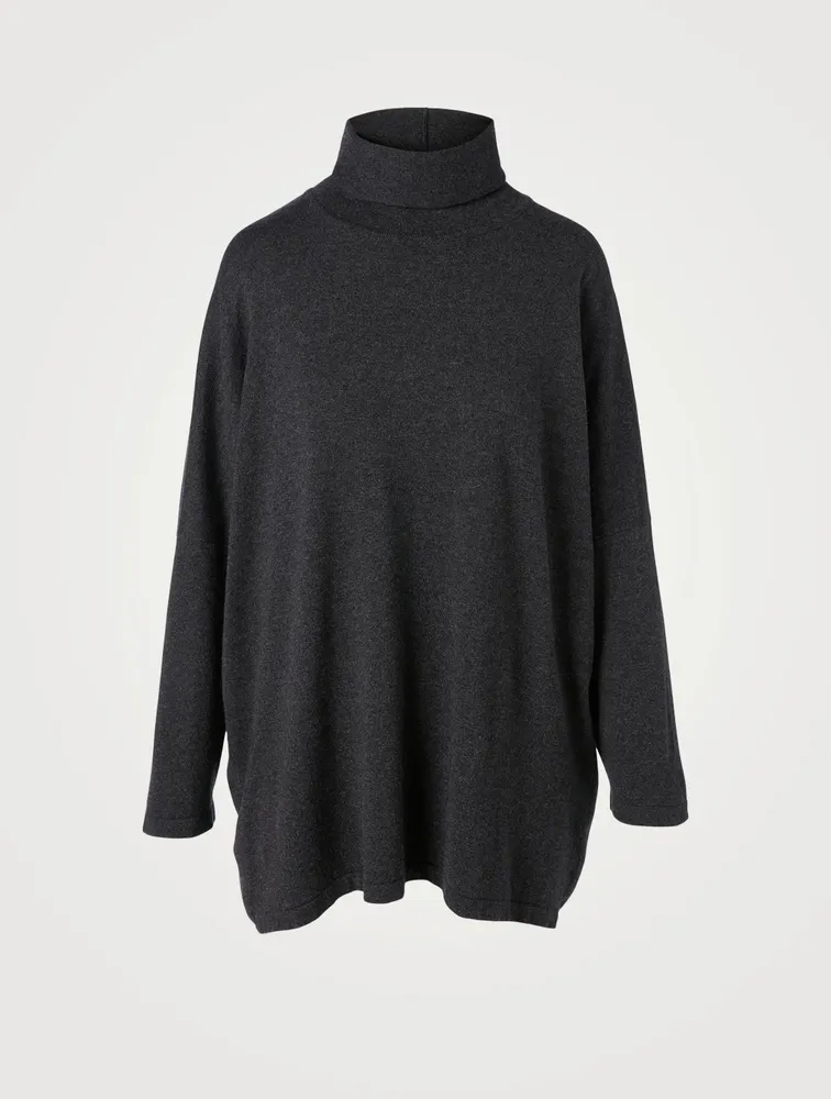 Silk And Cashmere Sweater With Full Back
