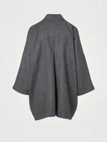 Alpaca Wool And Linen Open Jacket