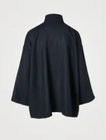 Alpaca Wool And Linen Jacket With Stand Collar