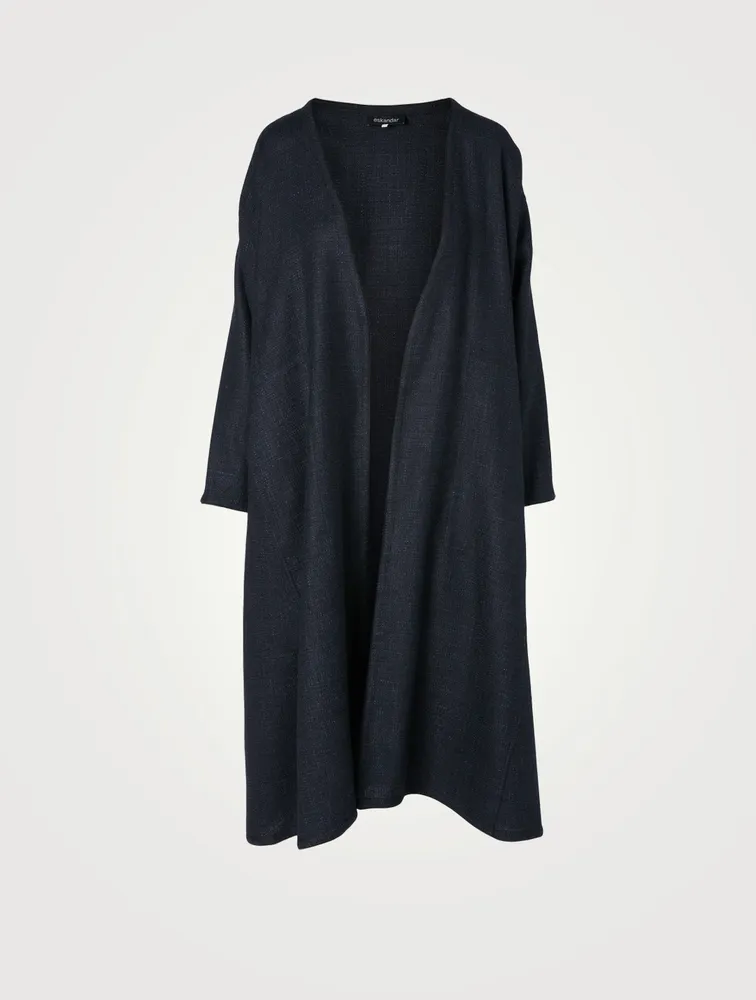 Alpaca Wool And Linen Jacket A-Line Coat