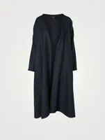 Alpaca Wool And Linen Jacket A-Line Coat