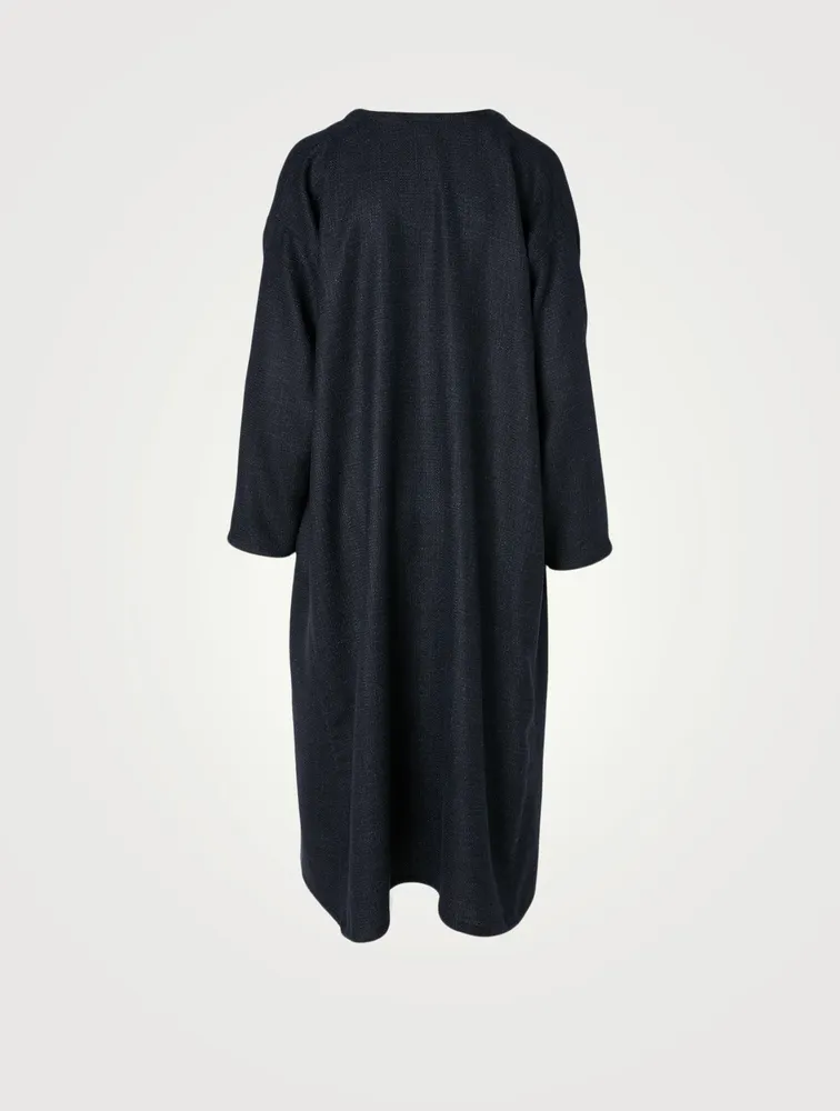 Alpaca Wool And Linen Jacket A-Line Coat