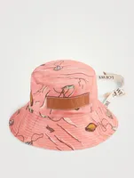 Paula's Ibiza Canvas And Leather Fisherman Hat Shell Print