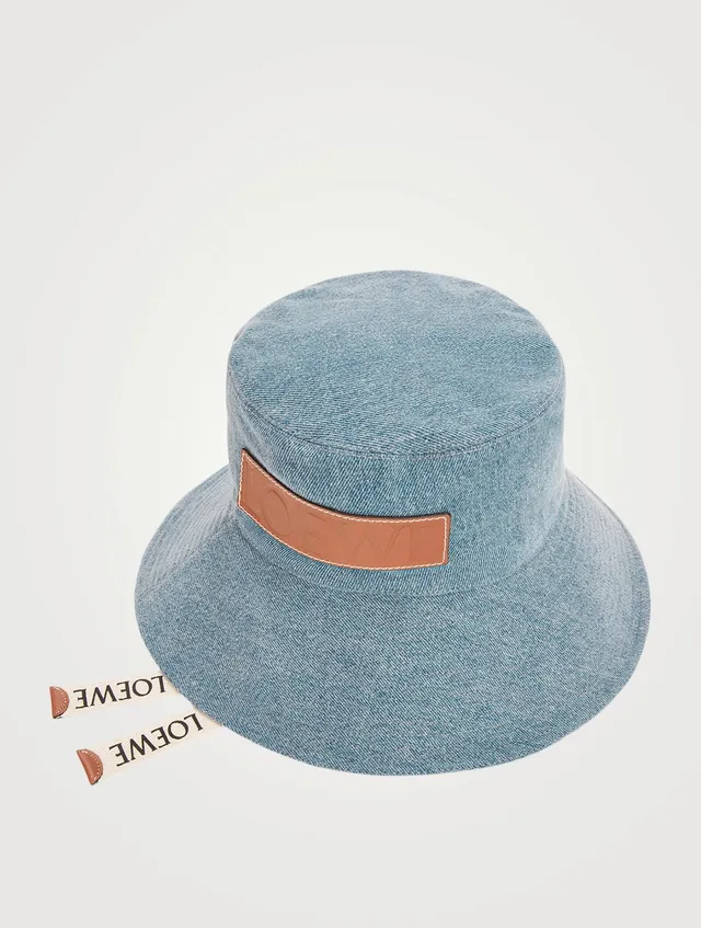 Paulas Ibiza Frayed Denim Bucket Hat in Blue - Loewe