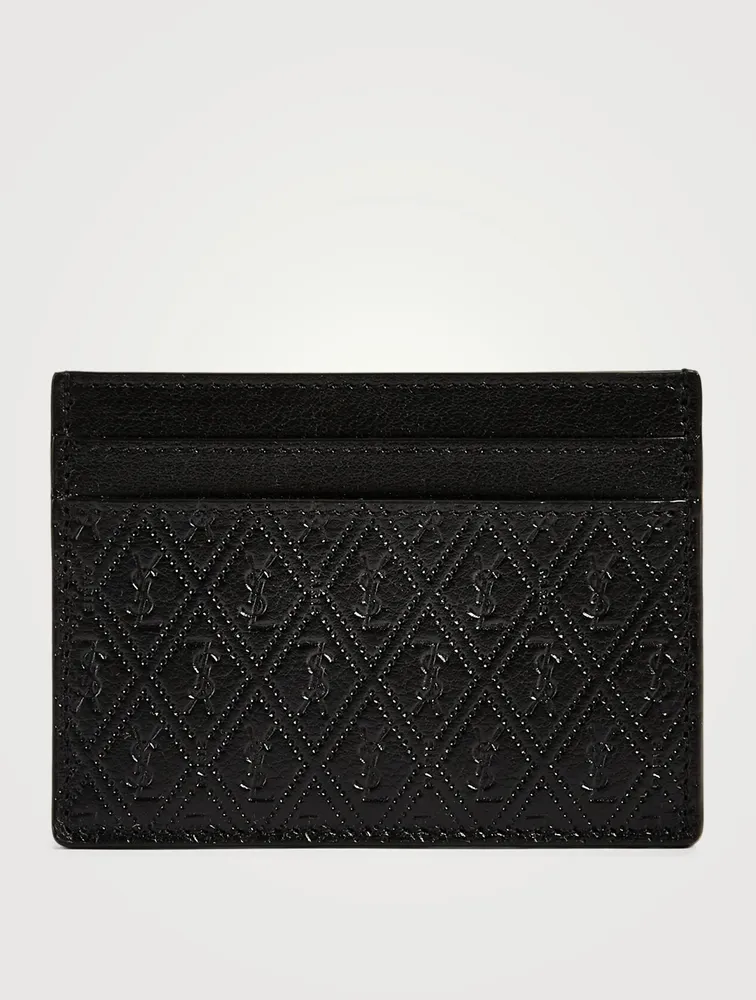 YSL Monogram Embossed Leather Card Holder