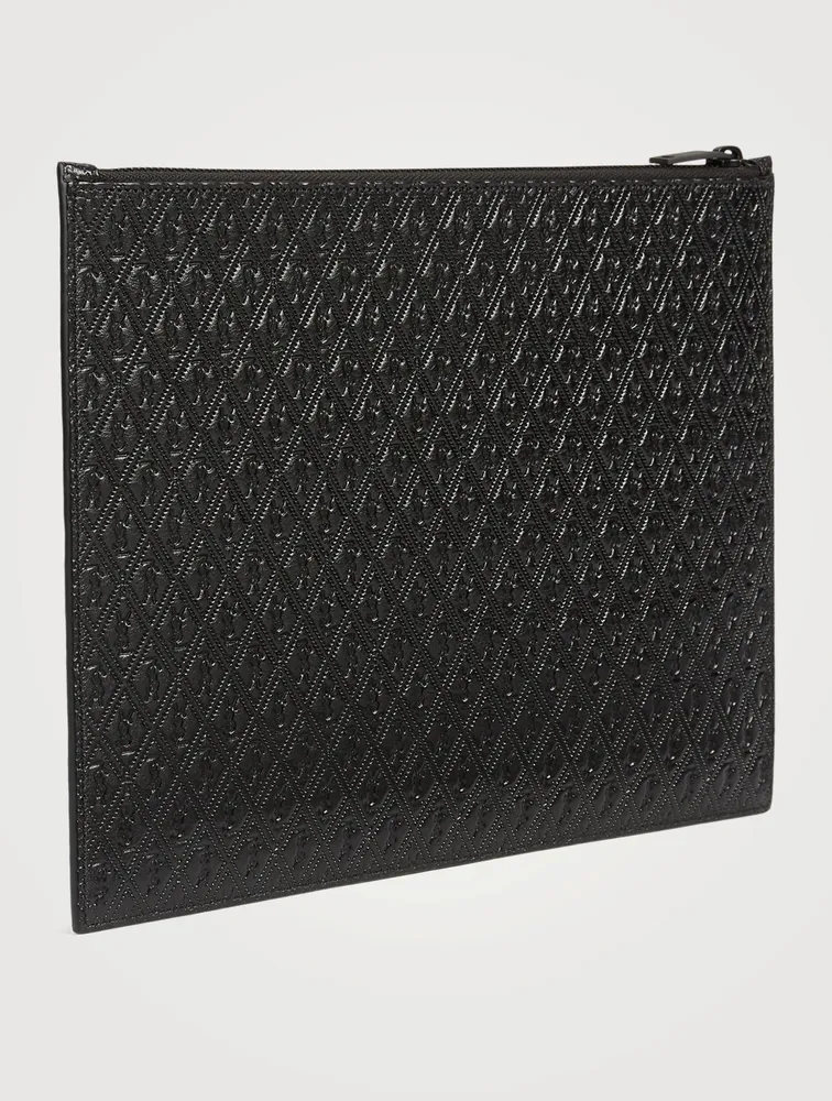 YSL Monogram Embossed Leather Pouch