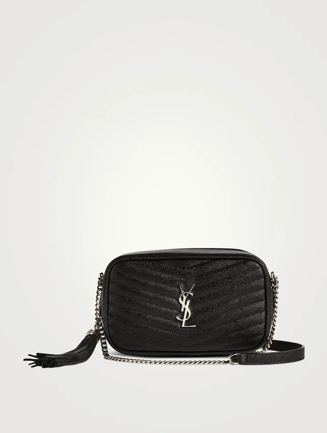 SAINT LAURENT Mini Lou YSL Monogram Leather Camera Bag In Polka