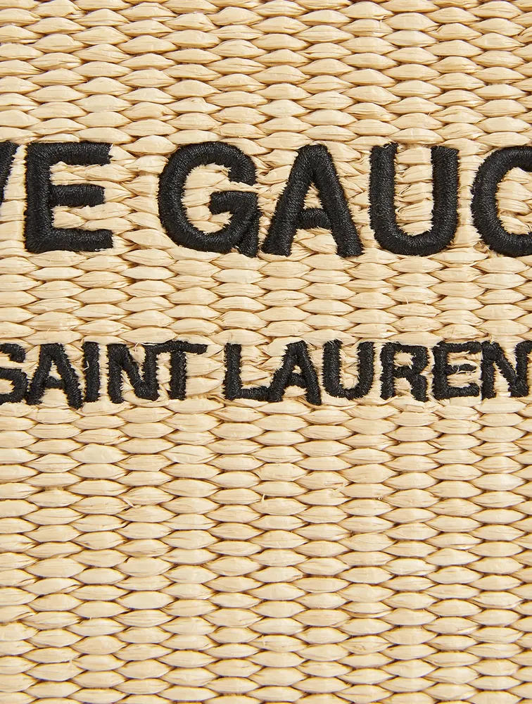 Rive Gauche Raffia Zippered Pouch Bag