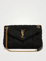 Small Loulou YSL Monogram Bouclé Tweed Wool Puffer Bag