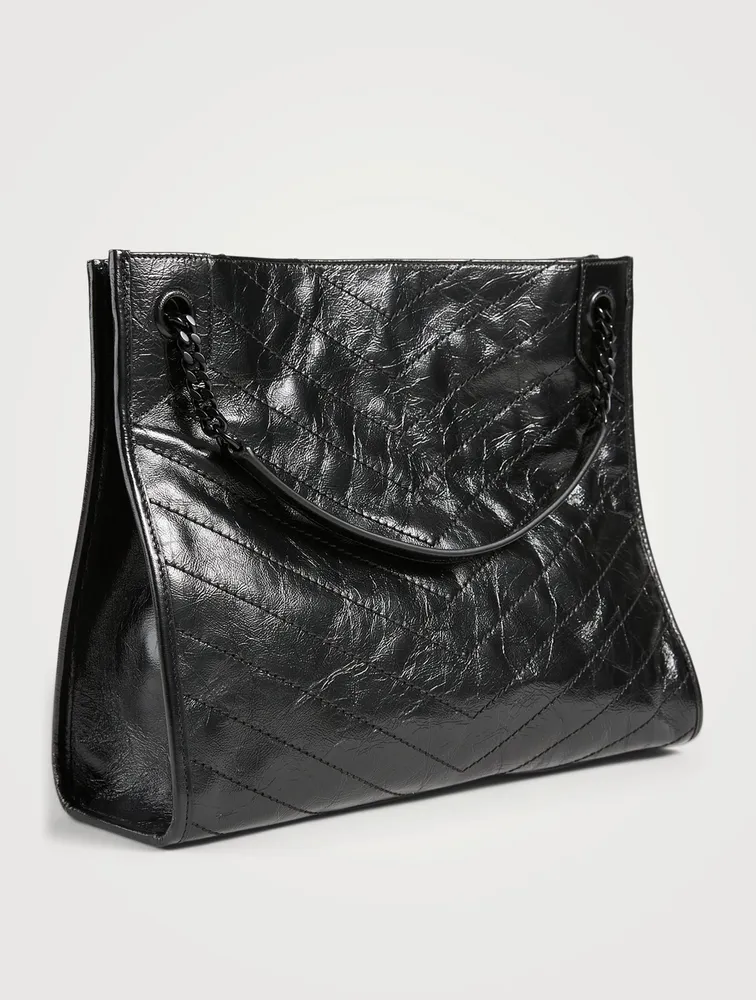 Small Niki YSL Monogram Leather Shopper Tote Bag