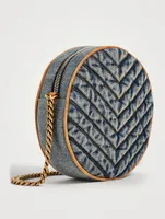 Vinyle YSL Monogram Round Denim Crossbody Bag