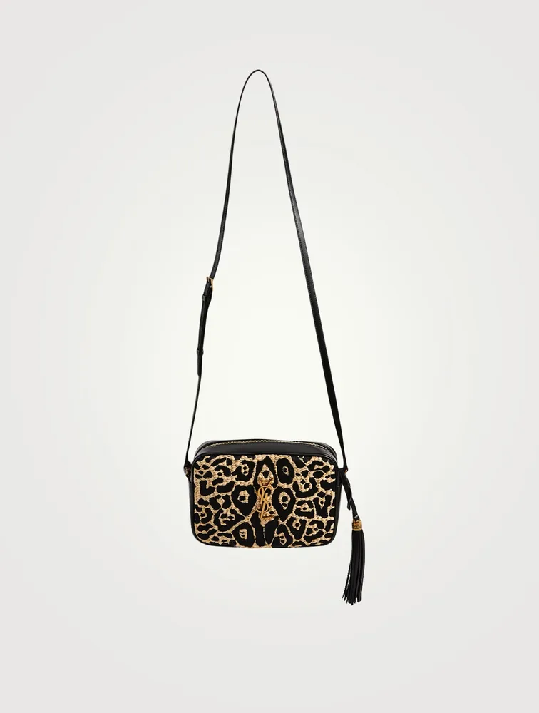 Medium Lou YSL Monogram Raffia Camera Bag In Leopard Print
