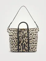 Camden Leather Tote Bag In Leopard Print