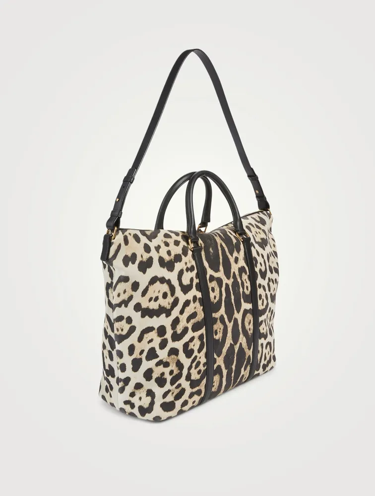 Camden Leather Tote Bag In Leopard Print