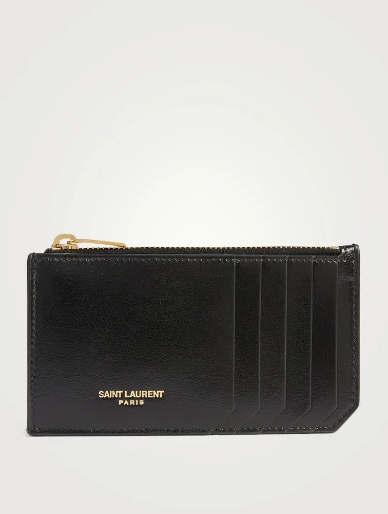 Fragments Zipped Leather Card Holder