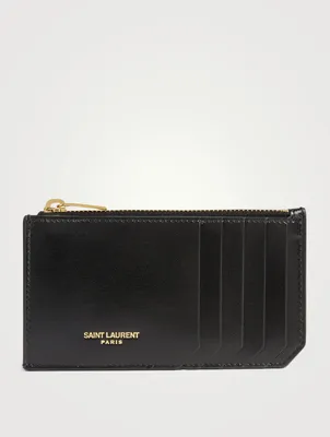Fragments Zipped Leather Card Holder