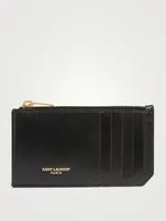 Fragments Zipped Leather Card Holder