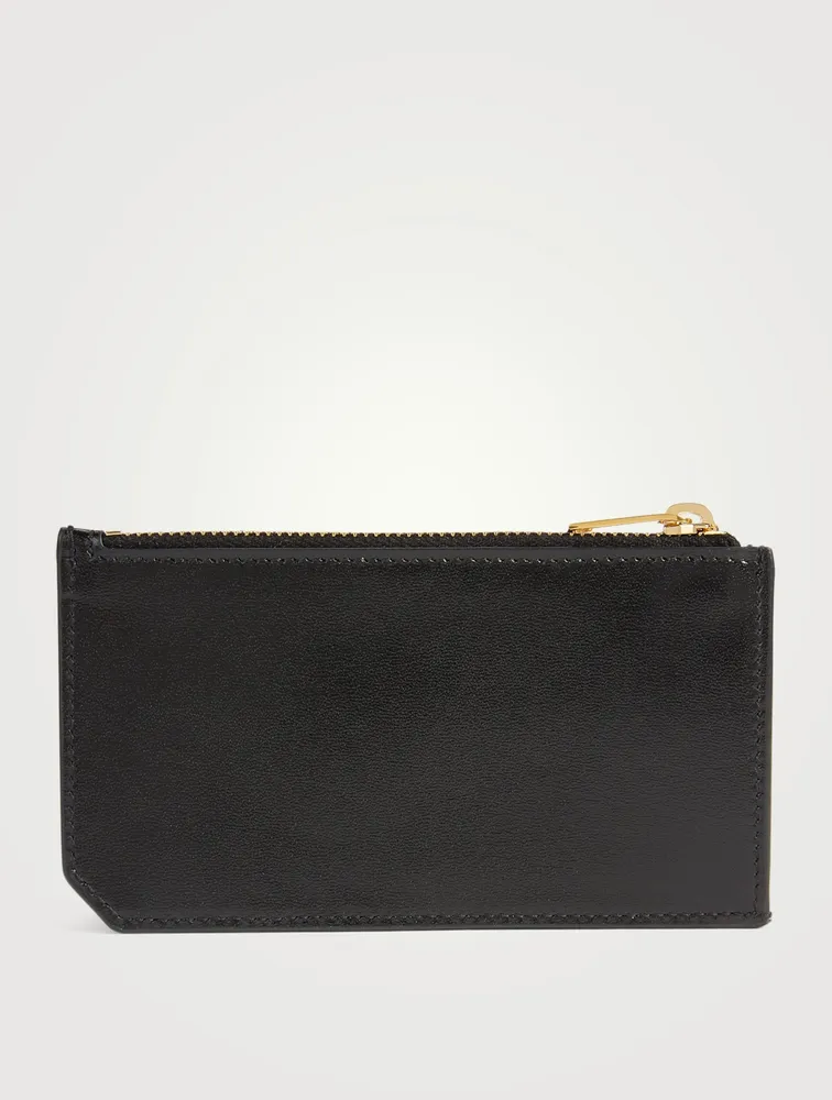 Fragments Zipped Leather Card Holder