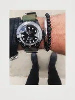 Beaded Bracelet With Black Onyx And Crystal