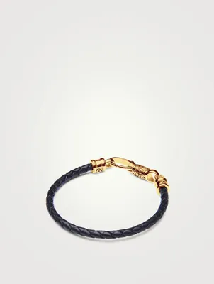Leather Bracelet With Gold Hook Clasp